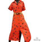 Robe logue rouge fleurie
