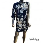 Robe noire fleurie